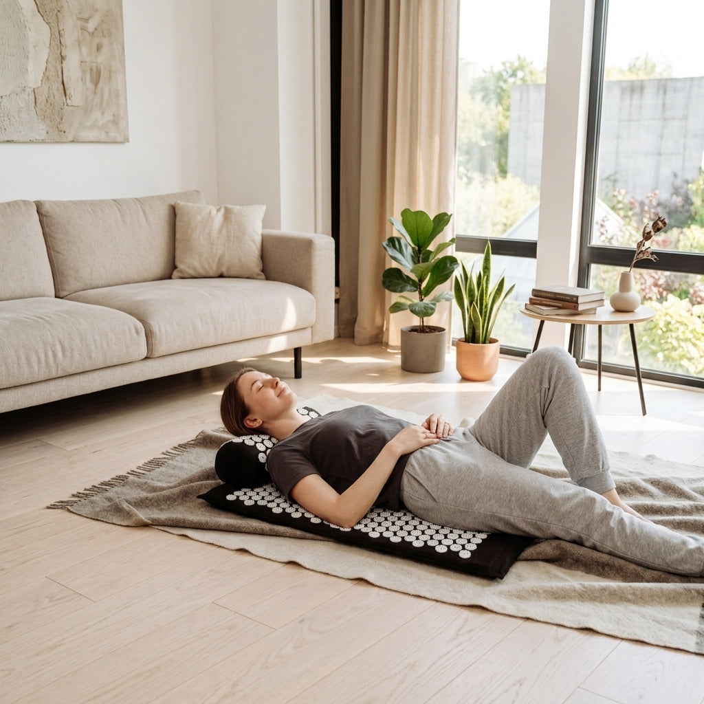 Woman_using_an_acupressure_mat_for_back_and_neck_pain_relief_at_home