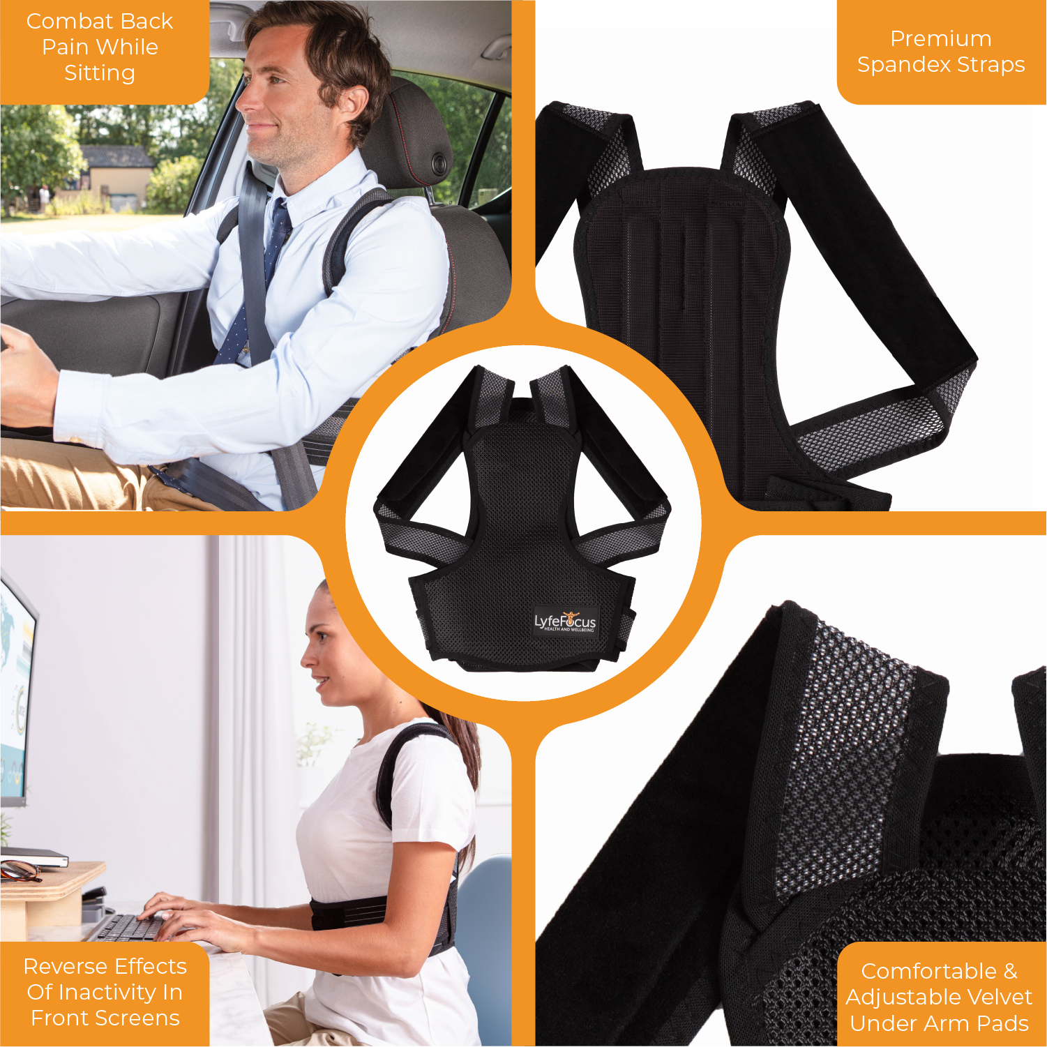 Posture Corrector S1 (Black) – LyfeFocus
